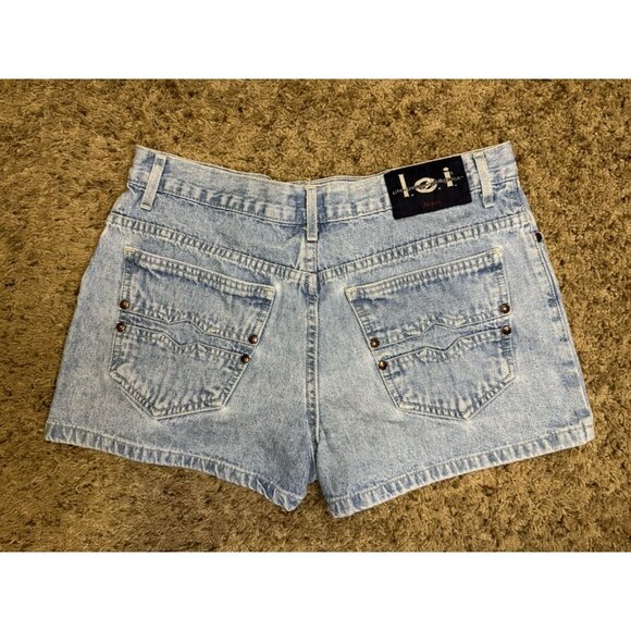 L.E.I. Vintage Chambray Denim Shorts Mid Rise Y2k 90s Basic Casual Travel Sz 30” - Picture 2 of 9